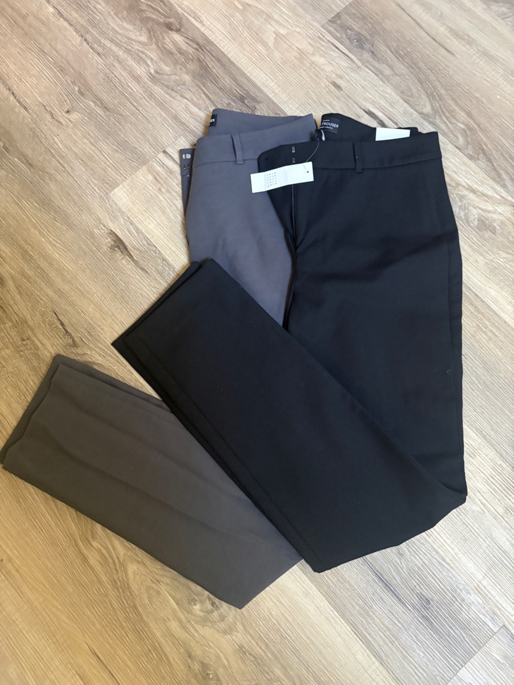 White House Black Market Womens Black & Gray Classic Slim Trouser, Size 6L